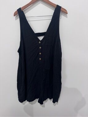 American Eagle Outfitters Black Romper with Front Buttons